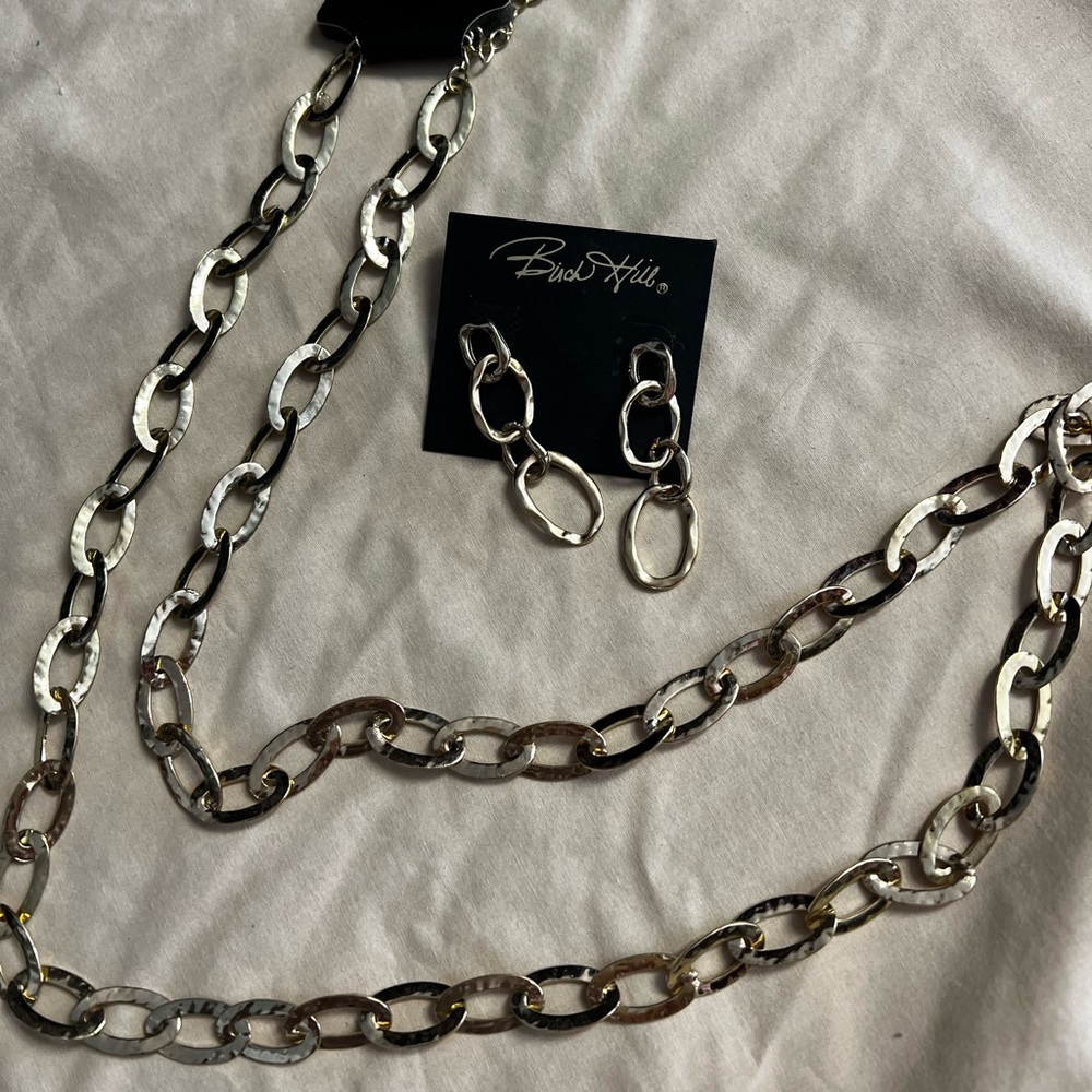 Gold Necklace & Earrings